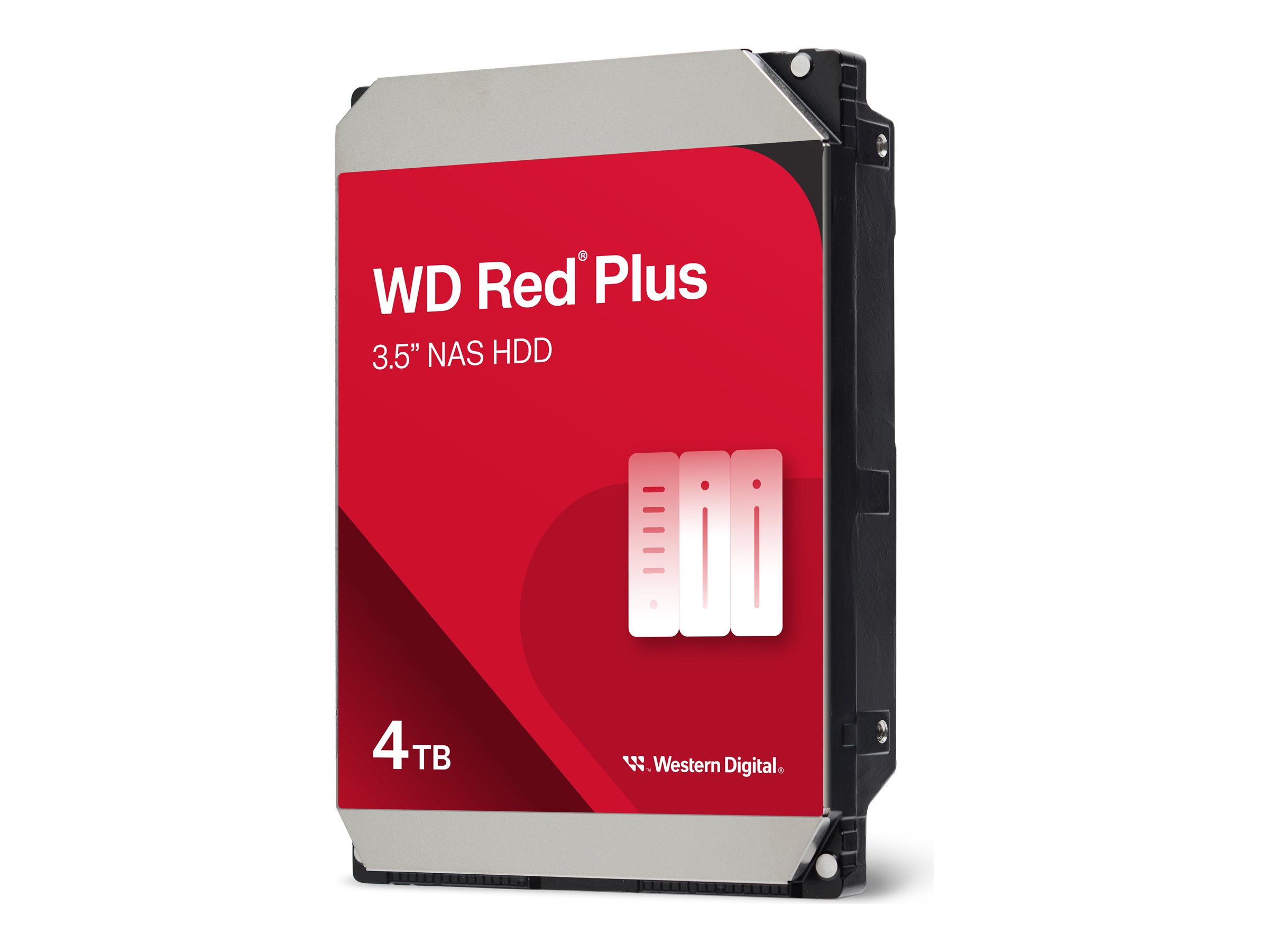 WD Red Plus WD40EFPX - Festplatte - 4 TB - intern - 3.5" (8.9 cm) - SATA 6Gb/s - 5400 rpm - Puffer: 256 MB