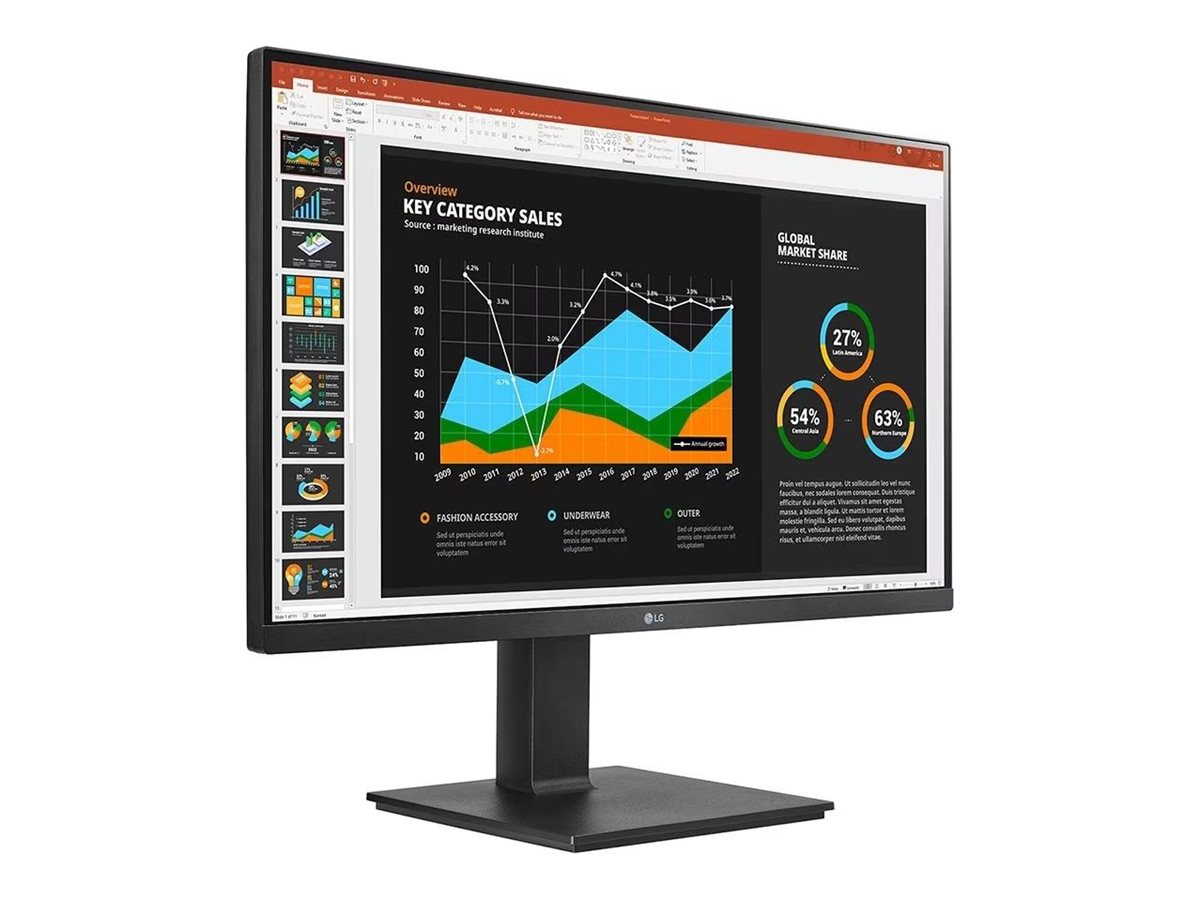 LG 27BQ75QB-B - LED-Monitor - 68.6 cm (27") - 2560 x 1440 QHD @ 75 Hz - IPS - 350 cd/m² - 1000:1 - HDR10 - 5 ms - HDMI - DisplayPort - USB-C - Lautsprecher - Schwarz