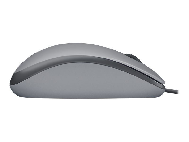 Logitech M110 Silent Maus beidhändig - optisch - 3 Tasten - kabelgebunden - USB - Mid Gray