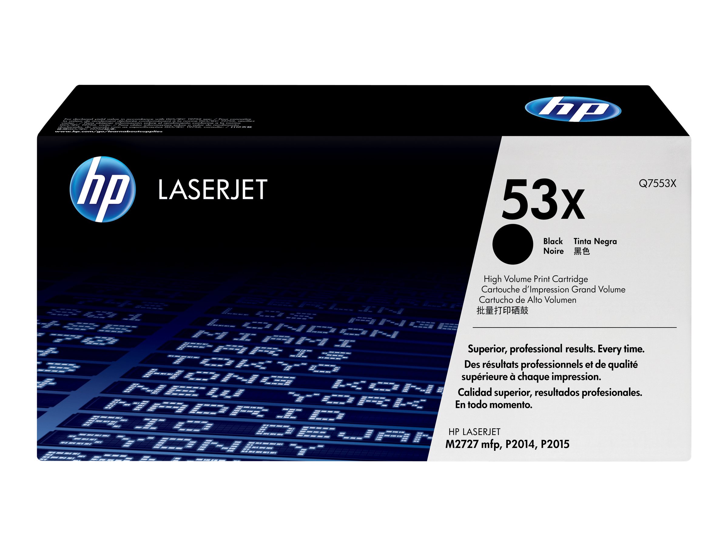 HP 53X - Hohe Ergiebigkeit - Schwarz - Original - LaserJet - Tonerpatrone (Q7553X) - für LaserJet M2727nf MFP - M2727nfs MFP - P2014 - P2014n - P2015 - P2015d - P2015dn - P2015n - P2015x HP 53X - Hohe Ergiebigkeit - Schwarz - Original - LaserJet - Tonerpatrone (Q7553X) - für LaserJet M2727nf MFP - M2727nfs MFP - P2014 - P2014n - P2015 - P2015d - P2015dn - P2015n - P2015x