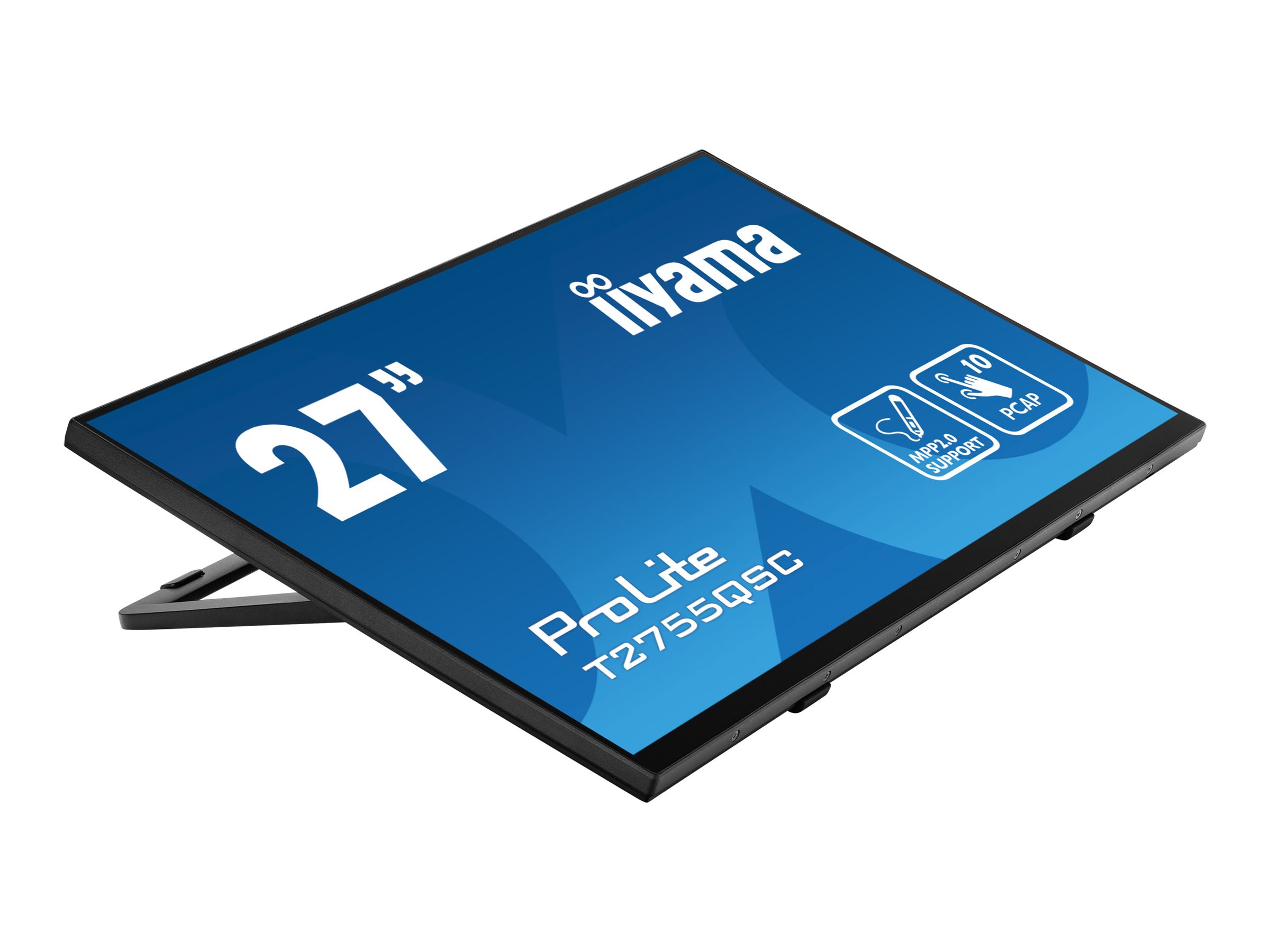 Iiyama ProLite T2755QSC-B1 - LED-Monitor - 68.4 cm - Touchscreen - 2560 x 1440 WQHD @ 75 Hz - IPS - 400 cd/m² - 1000:1 - 5 ms - HDMI - DisplayPort - Lautsprecher - mattschwarz