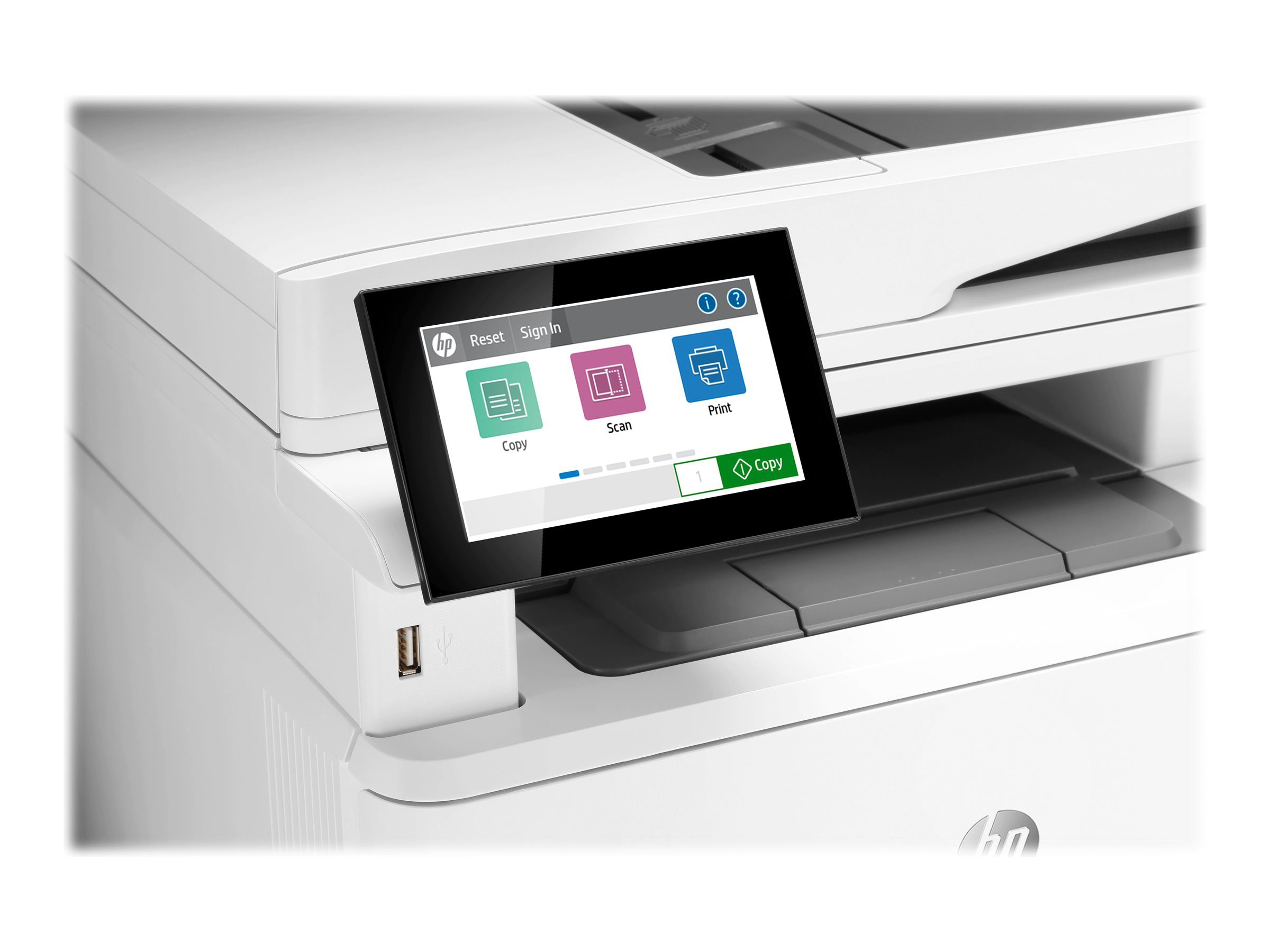HP LaserJet Enterprise MFP M430f - - A4 (Medien) - bis zu 38 Seiten/Min. (Kopieren) - bis zu 40 Seiten/Min. (Drucken) - 350 Blatt - 33.6 Kbps - USB 2.0 - Gigabit LAN - USB 2.0-Host