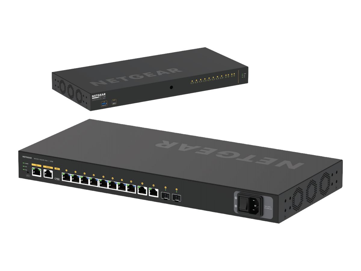 Netgear AV Line M4250-10G2XF-PoE+ - Switch - L3 - - + 2 x 10 Gigabit SFP+ - Seite-zu-Seite-Luftstrom - an Rack montierbar - PoE+ (240 W) Netgear AV Line M4250-10G2XF-PoE+ - Switch - L3 - - + 2 x 10 Gigabit SFP+ - Seite-zu-Seite-Luftstrom - an Rack montierbar - PoE+ (240 W)