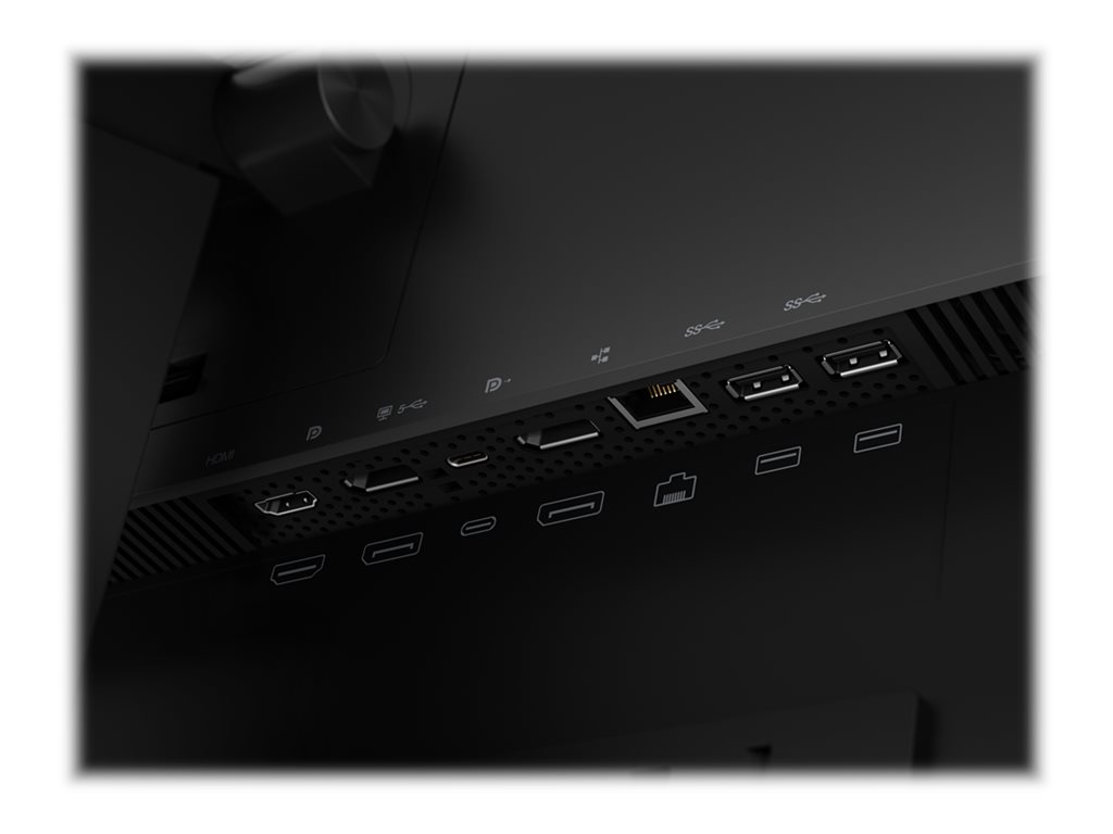 Lenovo ThinkVision P24h-2L - LED-Monitor - 61 cm - (23.8" sichtbar) - 2560 x 1440 QHD @ 60 Hz - IPS - 300 cd/m² - 1000:1 - 4 ms - HDMI - DisplayPort - USB-C - Lautsprecher - Raven Black