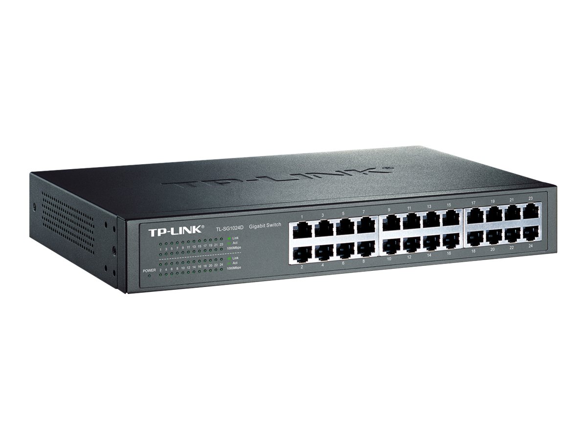 Switch TL-SG1024D 24-Port 19"(1HE) Gigabit-RJ-45-Ports Auto-MDI - Desktop - an Rack montierbar Switch TL-SG1024D 24-Port 19"(1HE) Gigabit-RJ-45-Ports Auto-MDI - Desktop - an Rack montierbar