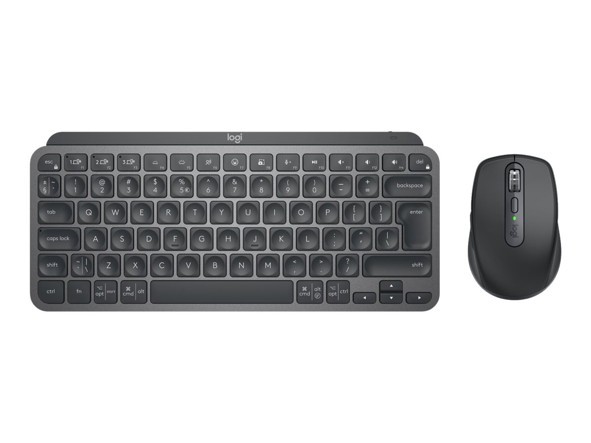 Logitech MX Keys Mini Combo for Business - - hinterleuchtet - kabellos - 2.4 GHz - Bluetooth LE - QWERTZ - Deutsch - Graphite