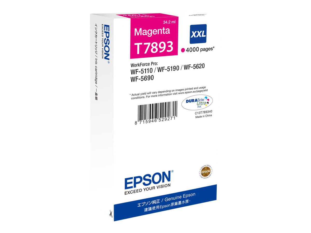 Tintenpatrone C13T789340 XXL magenta - Druckerpatrone - für WorkForce Pro WF-5110DW - WF-5190DW - WF-5190DW BAM - WF-5620DWF - WF-5690DWF - WF-5690DWF BAM Tintenpatrone C13T789340 XXL magenta - Druckerpatrone - für WorkForce Pro WF-5110DW - WF-5190DW - WF-5190DW BAM - WF-5620DWF - WF-5690DWF - WF-5690DWF BAM