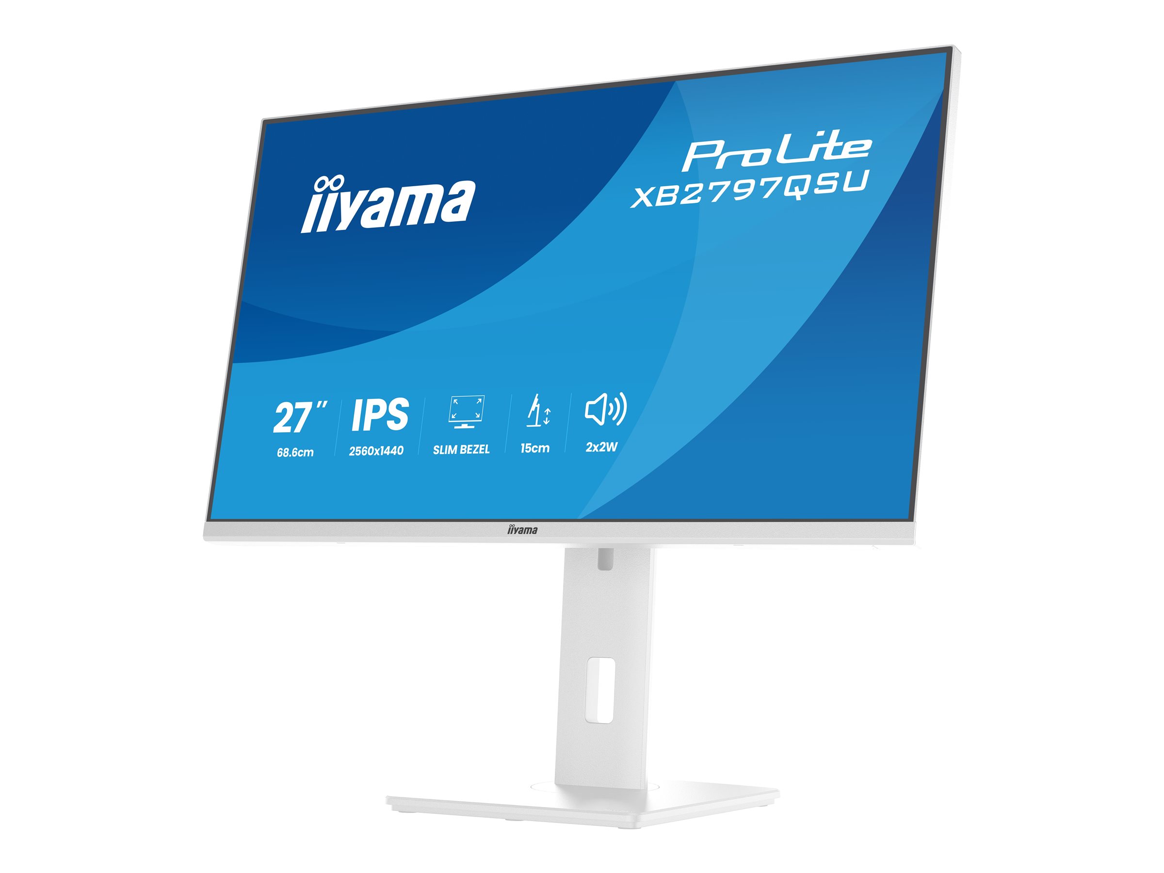 Iiyama ProLite XB2797QSU-W1 - LED-Monitor - 2560 x 1440 QHD @ 75 Hz - IPS - 350 cd/m² - 1000:1 - 1 ms - 2xHDMI - DisplayPort - Lautsprecher - weiß - Matte Iiyama ProLite XB2797QSU-W1 - LED-Monitor - 2560 x 1440 QHD @ 75 Hz - IPS - 350 cd/m² - 1000:1 - 1 ms - 2xHDMI - DisplayPort - Lautsprecher - weiß - Matte
