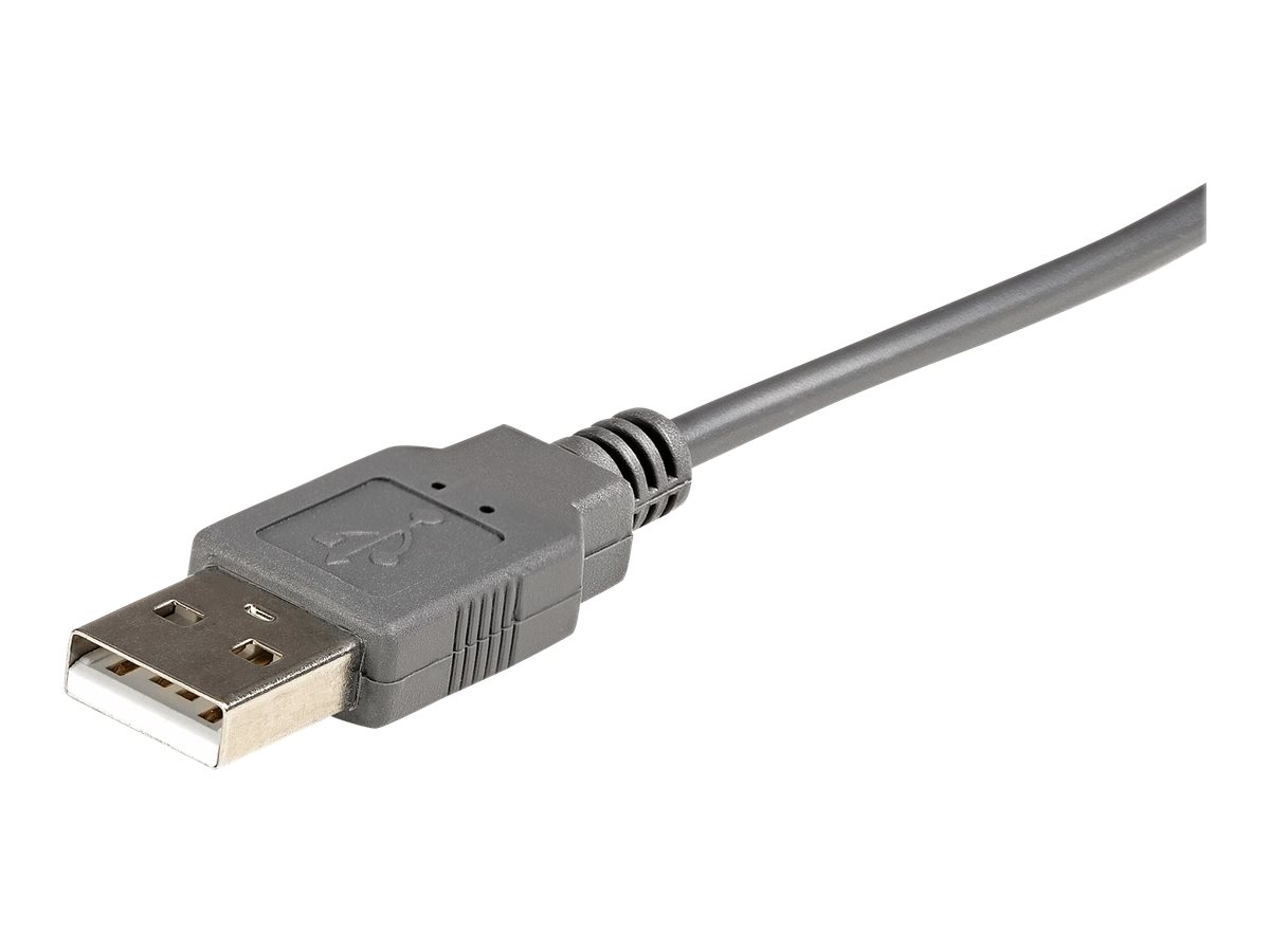 Adapterkabel USB2 -> RS232/​DB9/​DB25 St./St. 90cm - St/St - USB zu Seriell Adapter/ Konverter Kabel - Serieller Adapter - USB 2.0 - Grau