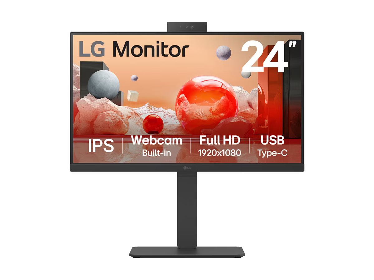 LG 24BA850-B - BA850 Series - LED-Monitor - 61 cm - (23.8" sichtbar) - 1920 x 1080 Full HD (1080p) @ 100 Hz - IPS - 250 cd/m² - 1300:1 - 5 ms - HDMI - DisplayPort - USB-C - Lautsprecher - Business