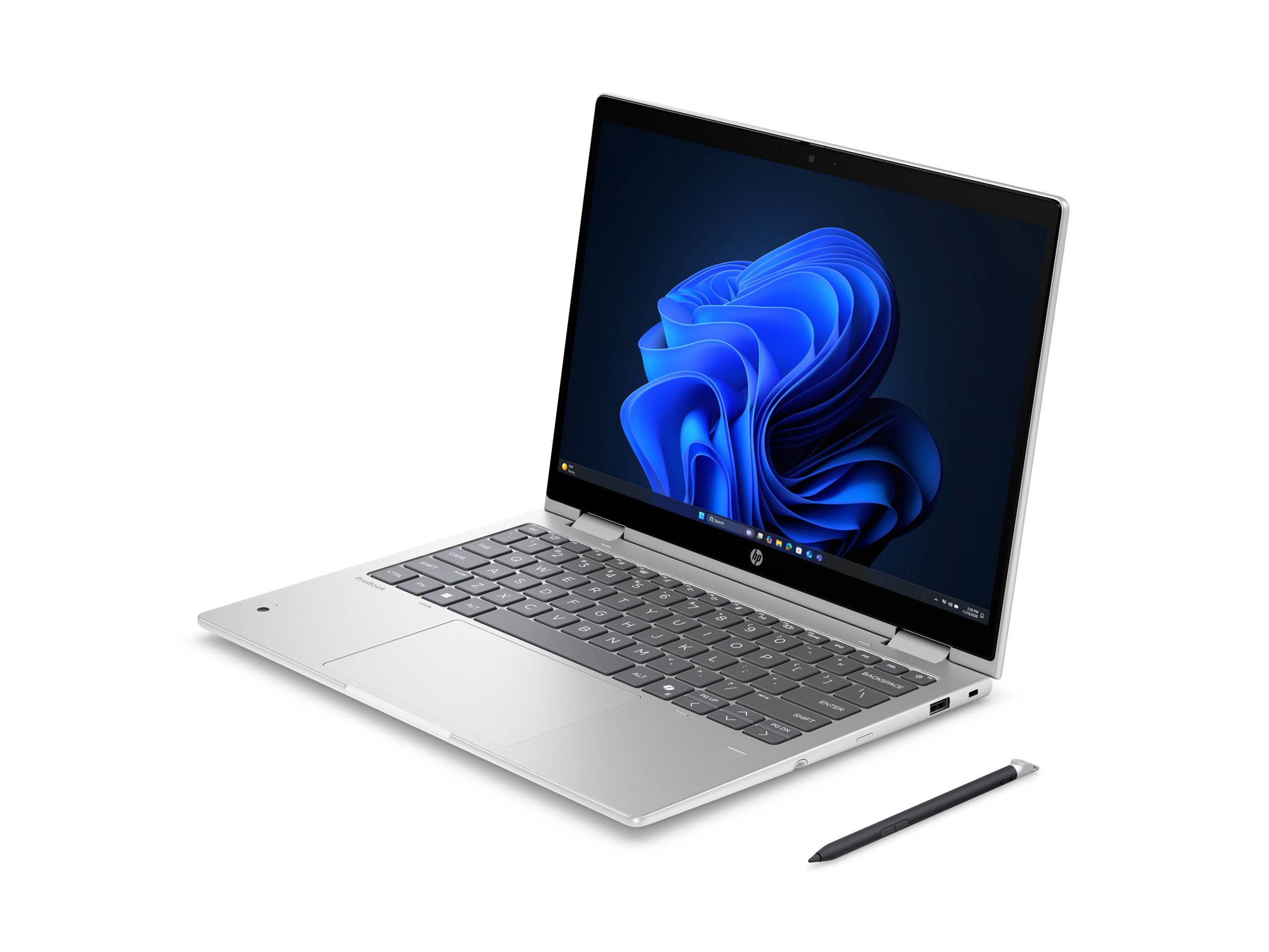 HP ProBook 4 Flip G2i Notebook - Flip-Design - - IPS Touchscreen 1920 x 1200 - Wi-Fi 7 - Bluetooth 6.0 - Hecht-silberfarben - kbd: Deutsch