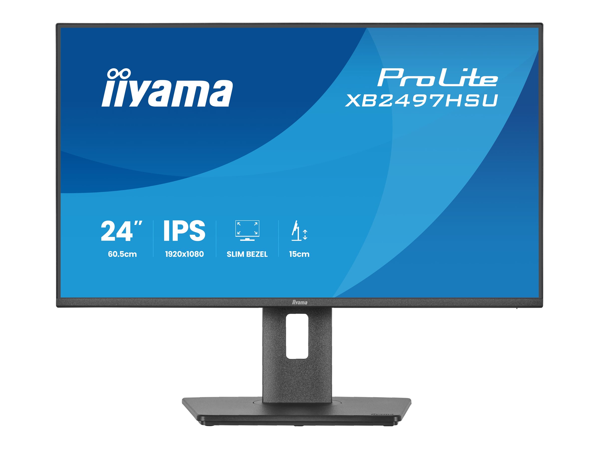 Iiyama ProLite XB2497HSU-B1 - LED-Monitor - (23.8" sichtbar) - 1920 x 1080 Full HD (1080p) @ 120 Hz - IPS - 350 cd/m² - 1500:1 - 4 ms - HDMI - DisplayPort - Lautsprecher - Schwarz - Matte