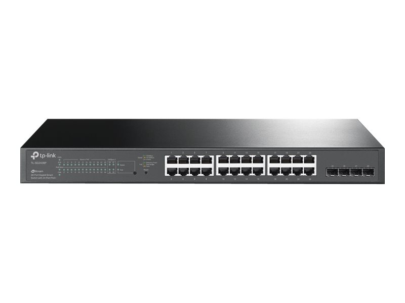 TP-LINK JetStream TL-SG2428P Switch Smart 24 x 10/100/1000 (PoE+) - + 4 x SFP - an Rack montierbar - PoE+ (250 W)