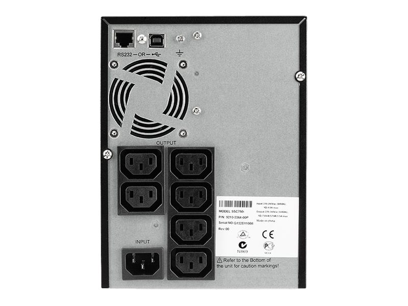 Eaton 5SC 750i - USV - Wechselstrom 230 V - 525 Watt - 750 VA - RS-232 - USB - Ausgangsanschlüsse: 6 - Schwarz