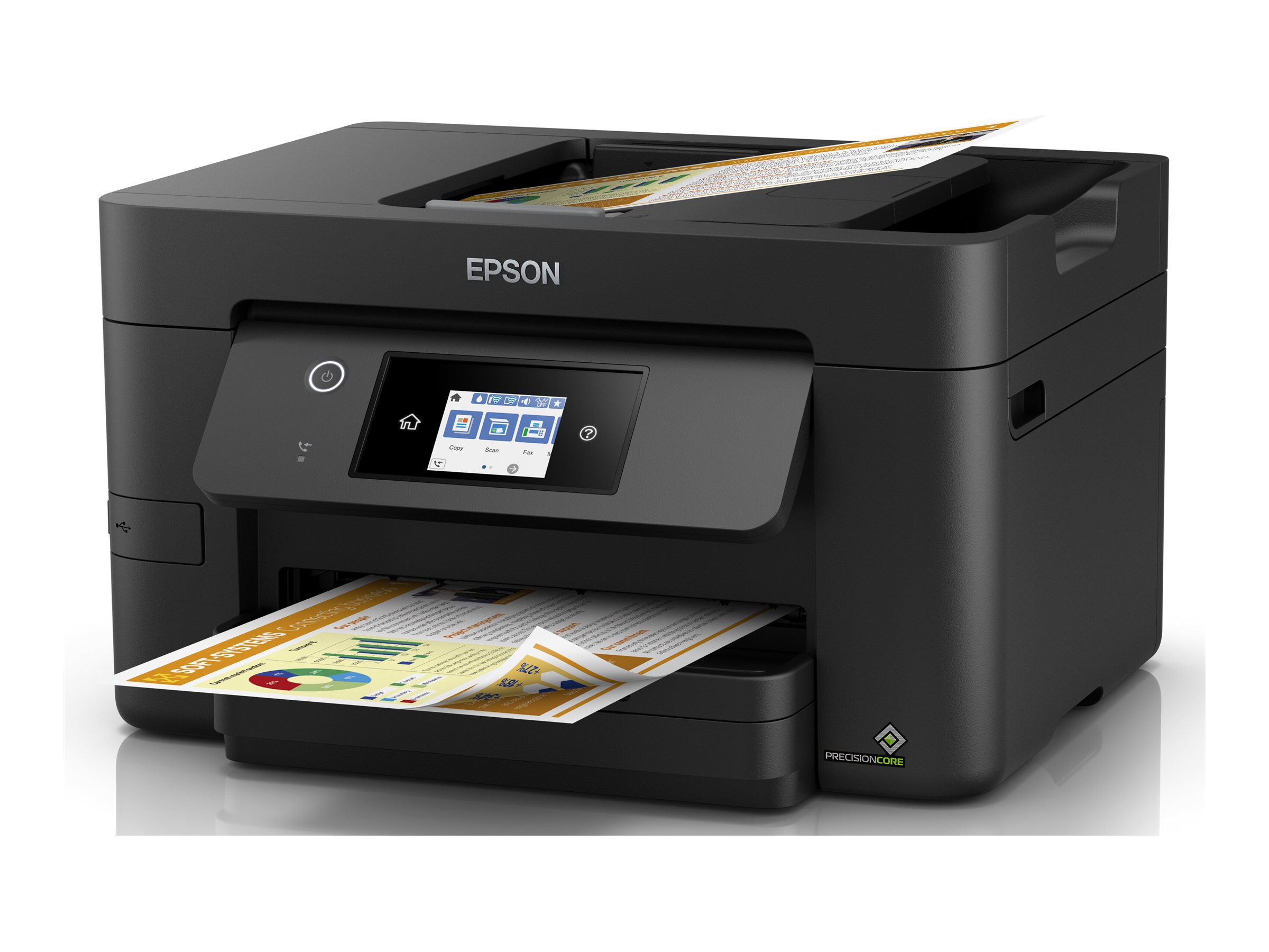 Epson WorkForce Pro WF-3820DWF - Multifunktionsdrucker - Farbe - Tintenstrahl - A4/Legal (Medien) - bis zu 21 Seiten/Min. (Drucken) - 250 Blatt - 33.6 Kbps - USB 2.0 - LAN - Wi-Fi(n) - USB-Host Epson WorkForce Pro WF-3820DWF - Multifunktionsdrucker - Farbe - Tintenstrahl - A4/Legal (Medien) - bis zu 21 Seiten/Min. (Drucken) - 250 Blatt - 33.6 Kbps - USB 2.0 - LAN - Wi-Fi(n) - USB-Host