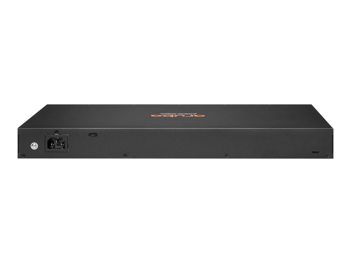 HPE Aruba 6100-24G Class4 PoE+ (370W) Switch24x10/100/1000 + 4x1G/10G SFP+ - + 4 x 1 Gigabit / 10 Gigabit SFP+ - Seite-zu-Seite-Luftstrom - an Rack montierbar - PoE+ (370 W)