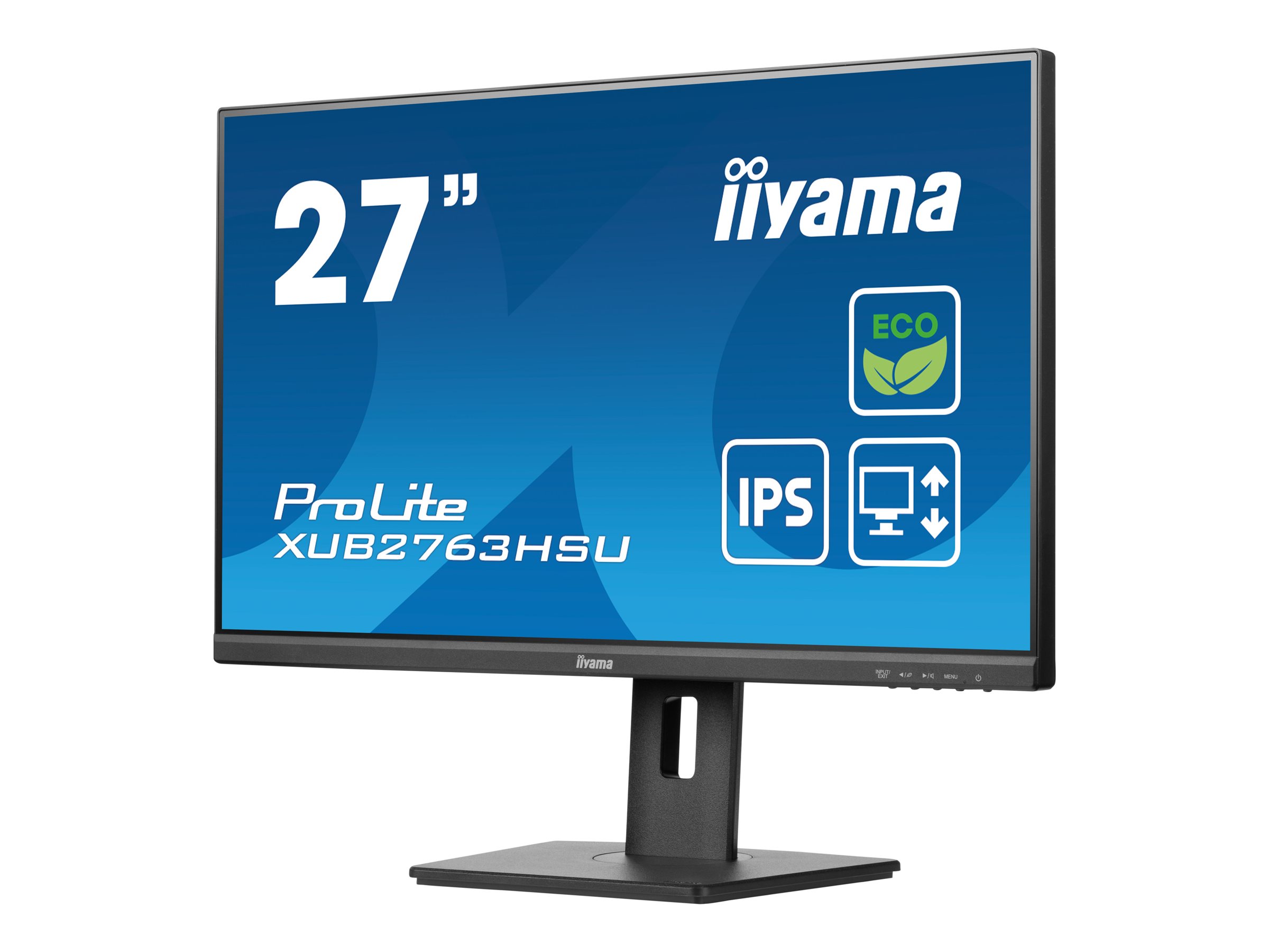 Iiyama ProLite XUB2763HSU-B1 - LED-Monitor - 68.6 cm (27") 1920 x 1080 FHD (1080p) @ 100 Hz IPS 3 ms - 1920 x 1080 Full HD (1080p) @ 100 Hz - IPS - 250 cd/m² - 1300:1 - 3 ms - HDMI - DisplayPort - Lautsprecher - Schwarz - Matte
