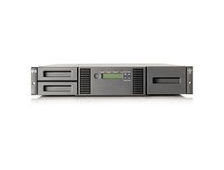 HP StorageWorks MSL2024-0x Tape Library LTO-Ultrium 38,4TB FibreChannel SCSI SAS - max. Anzahl von Laufwerken: 2 - Rack - einbaufähig - 2U - Barcode-Leser - für ProLiant DL120 G7 - DL120 G7 Base - DL120 G7 Entry - DL120 G7 Performance