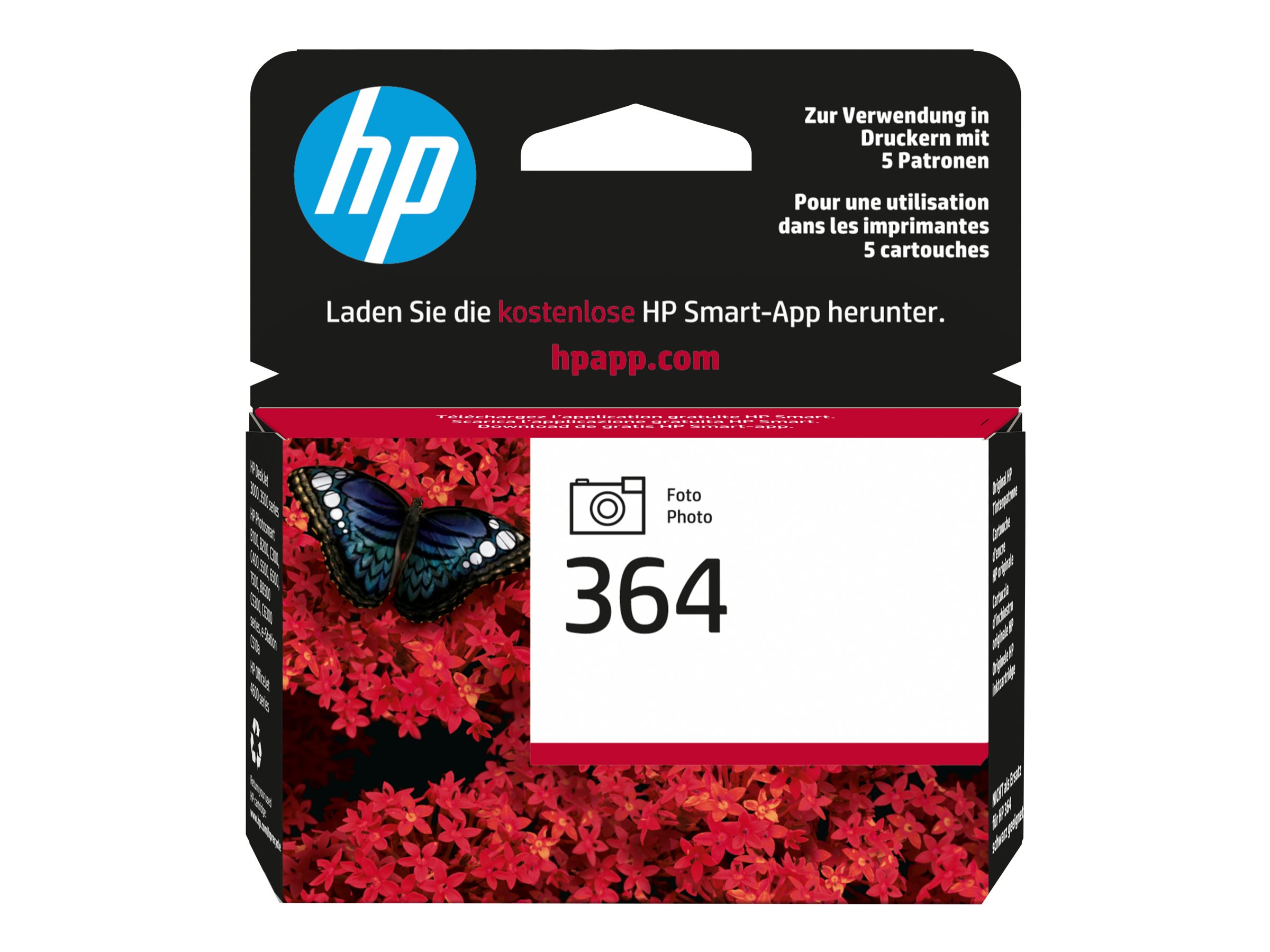 HP 364 - 3 ml - Photo schwarz - original - Tintenpatrone (Foto) - für Deskjet 35XX; Photosmart 55XX - 55XX B111 - 65XX - 7510 C311 - 7520 - Wireless B110