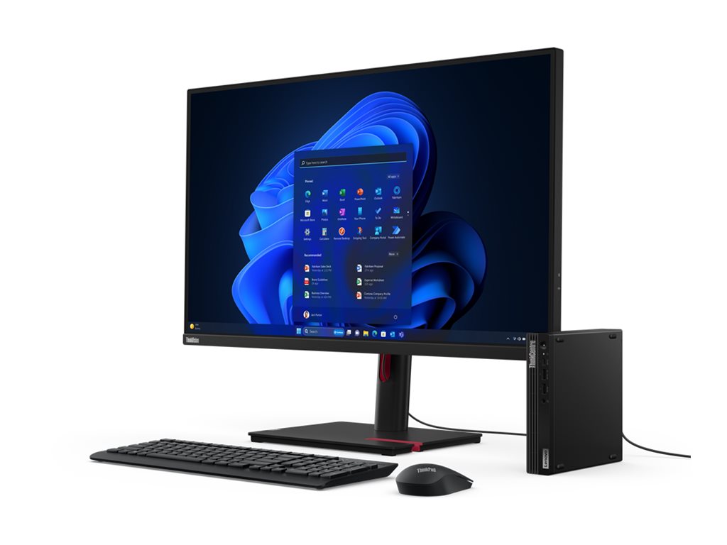 Lenovo ThinkCentre M70q Gen 5 12TD - Mini - Core - Bluetooth 5.3 - Win 11 Pro - Monitor: keiner - Tastatur: Deutsch - Schwarz - Lenovo TopSeller - mit 3 Jahre Lenovo Vor-Ort- Support + 1 Jahr Lenovo Premier-Support