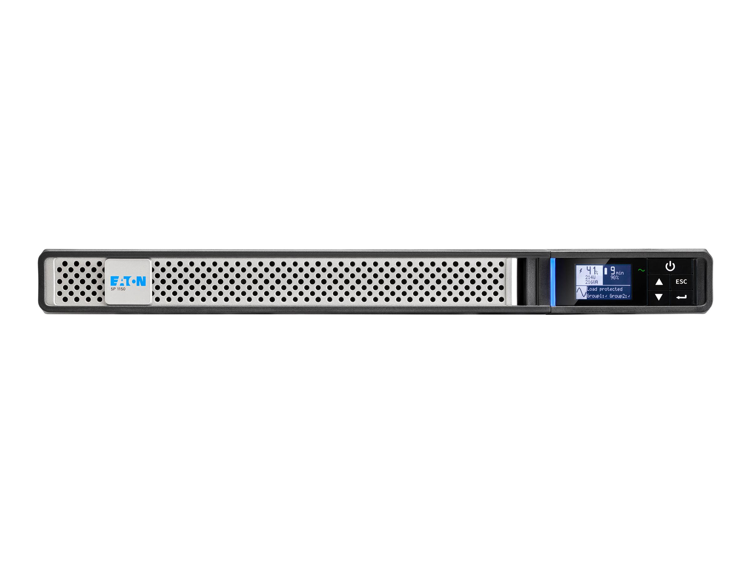 Eaton 5P 1150iR - Gen 2 - USV (Rack - einbaufähig) - Schwarz/Silber - mit Network Card-MS Eaton 5P 1150iR - Gen 2 - USV (Rack - einbaufähig) - Schwarz/Silber - mit Network Card-MS