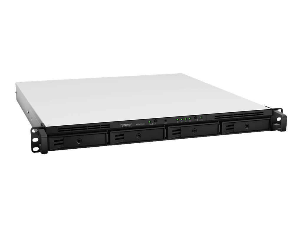RackStation RS1619xs+ - NAS-Server - 4 Schächte - Rack - einbaufähig - SATA 6Gb/s - RAID RAID 0 - 1 - 5 - 6 - 10 - JBOD - RAID F1 - RAM 8 GB - Gigabit Ethernet - iSCSI Support - 1U