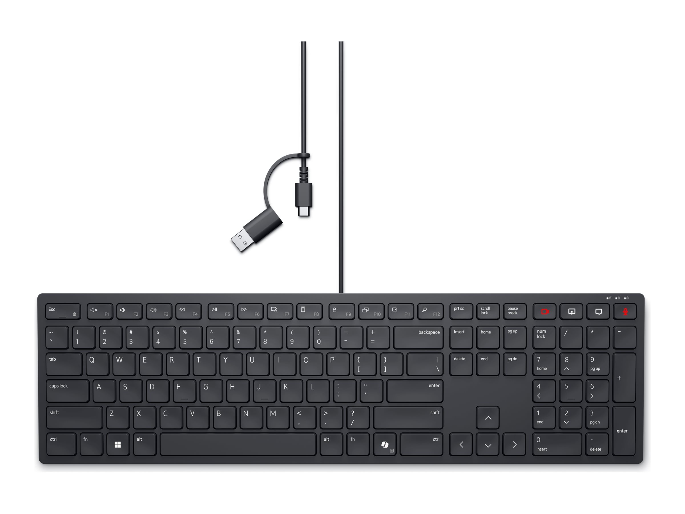 Dell Wired Collaboration Keyboard KB525C - - USB - USB-C - QWERTZ - Deutsch - Schwarz - mit 3 years NBD Advance Exchange