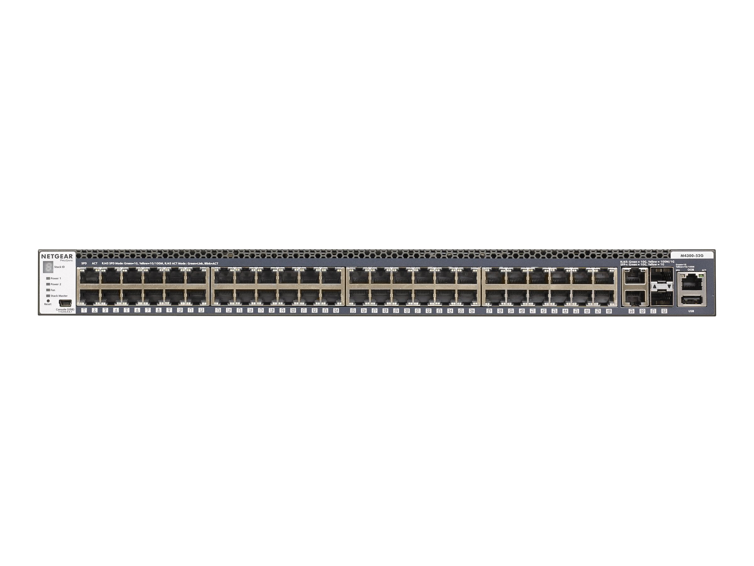 Netgear M4300-52G - Switch - L3 - managed - 2 x - Luftstrom von vorne nach hinten - an Rack montierbar