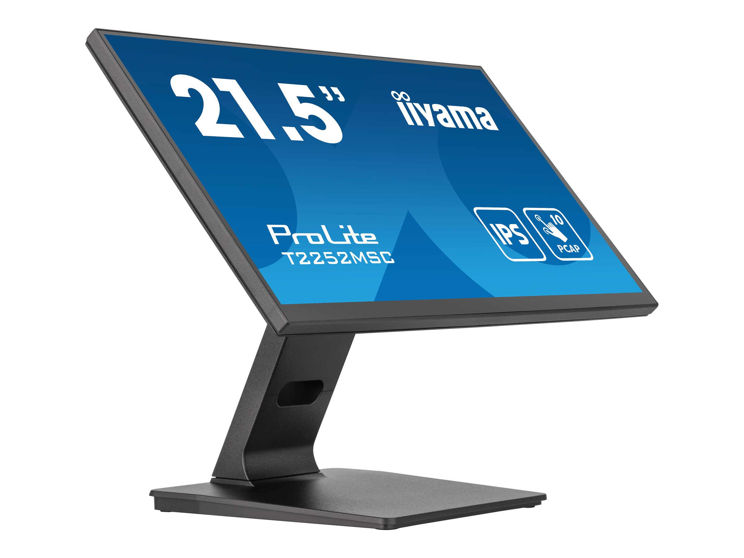 Iiyama ProLite T2252MSC-B2 - LED-Monitor - 55.9 cm - (21.5" sichtbar) - Touchscreen - 1920 x 1080 Full HD (1080p) @ 60 Hz - IPS - 250 cd/m² - 1000:1 - 5 ms - HDMI - DisplayPort - Lautsprecher - Schwarz - matte Oberfläche
