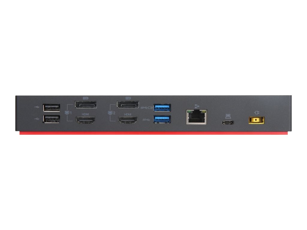 Lenovo ThinkPad Hybrid USB-C with USB-A Dockingstation & Portreplikator - Dockingstation - USB-C - 2 x HDMI - 2 x DP - 1GbE - 135 Watt - Campus