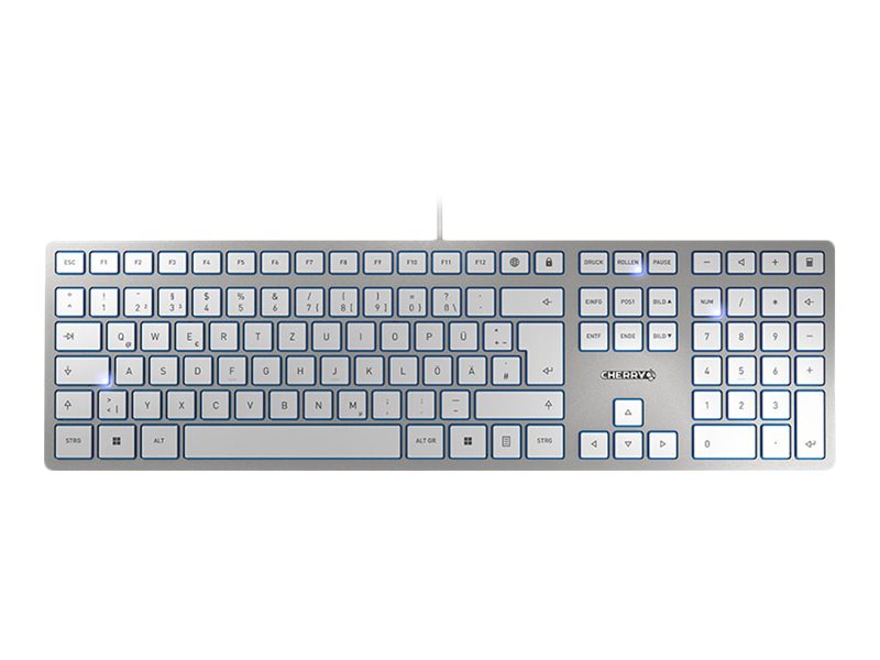 KC 6000 slim - Tastatur - USB - Deutschland - Tastenschalter: CHERRY SX - Silber