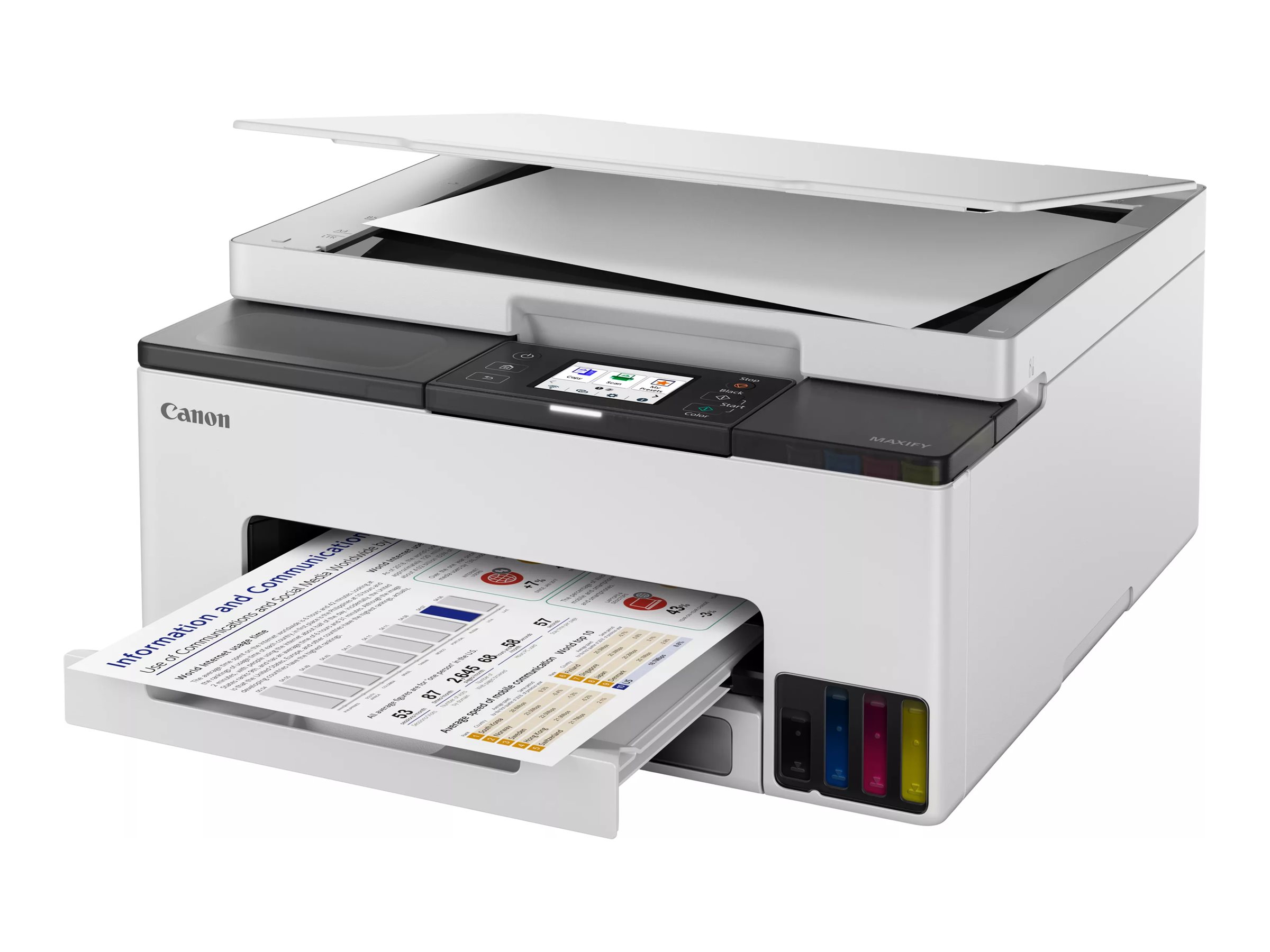 Canon MAXIFY GX1050 - Multifunktionsdrucker - Farbe - Tintenstrahl - nachfüllbar - Legal (216 x 356 - /A4 (210 x 297 mm) (Original) - A4/Legal (Medien) - bis zu 15 ipm (Drucken) - 250 Blatt - USB 2.0 - Wi-Fi(ac) - LAN