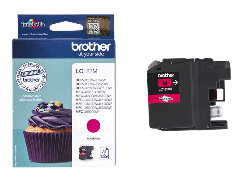 Brother LC123M - Hohe Ergiebigkeit - Magenta - Original - Tintenpatrone - für Brother DCP-J100 - J105 - J132 - J152 - J552 - J752 - MFC-J245 - J470 - J650 - J6520 - J6720 - J6920