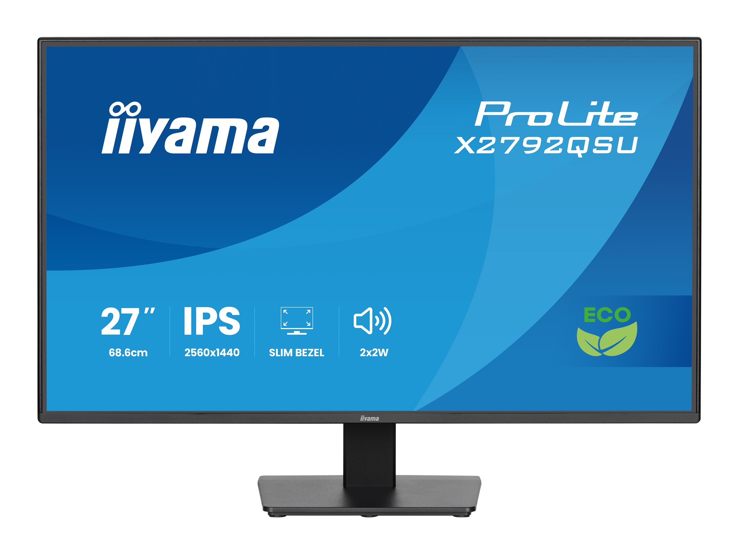 Iiyama ProLite X2792QSU-B1 - LED-Monitor - 2560 x 1440 WQHD @ 70 Hz - IPS - 350 cd/m² - 1000:1 - 5 ms - HDMI - DVI - DisplayPort - Lautsprecher - Schwarz - Matte