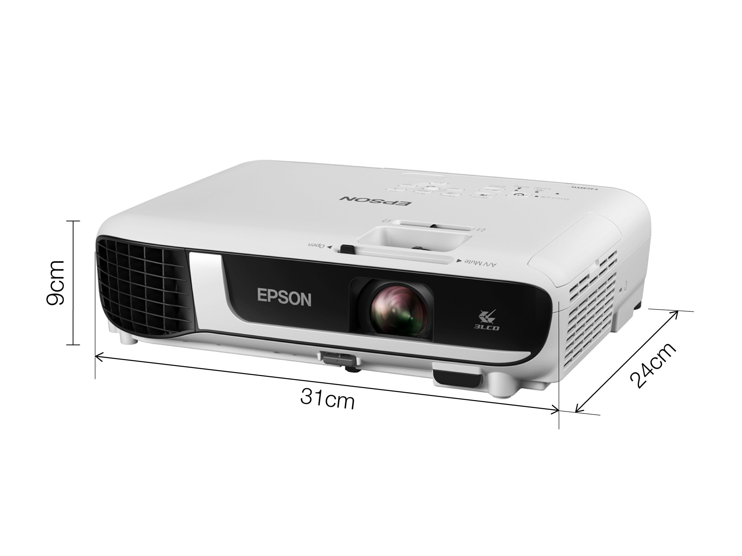 Epson EB-W51 - 3-LCD-Projektor - tragbar - 4000 lm (weiß) - 4000 lm (Farbe) - WXGA (1280 x 800) - 16:10 - 720p
