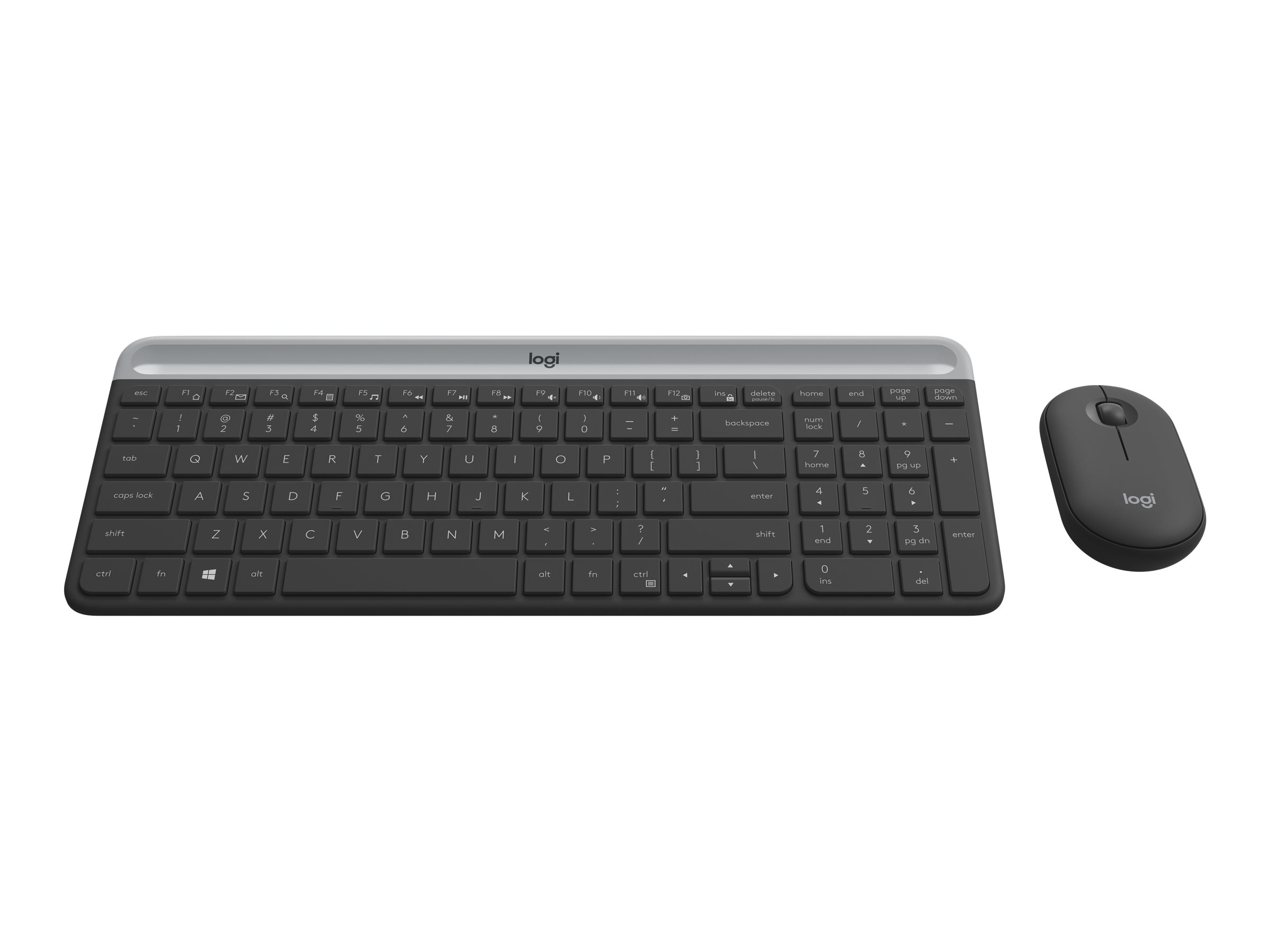 Slim Wireless Combo MK470 - Tastatur-und-Maus-Set - kabellos - 2.4 GHz - QWERTZ - Deutsch - Graphite