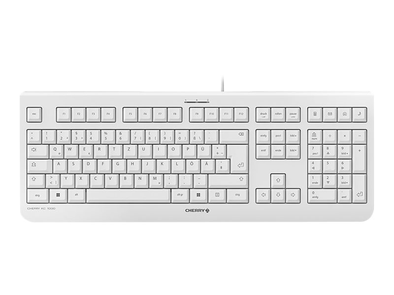 CHERRY KC 1000 - Tastatur - Deutsch - Weiss - USB - USB 2.0 - Multimedia-Tasten - Deutschland - CE - FCC - TÜV/GS