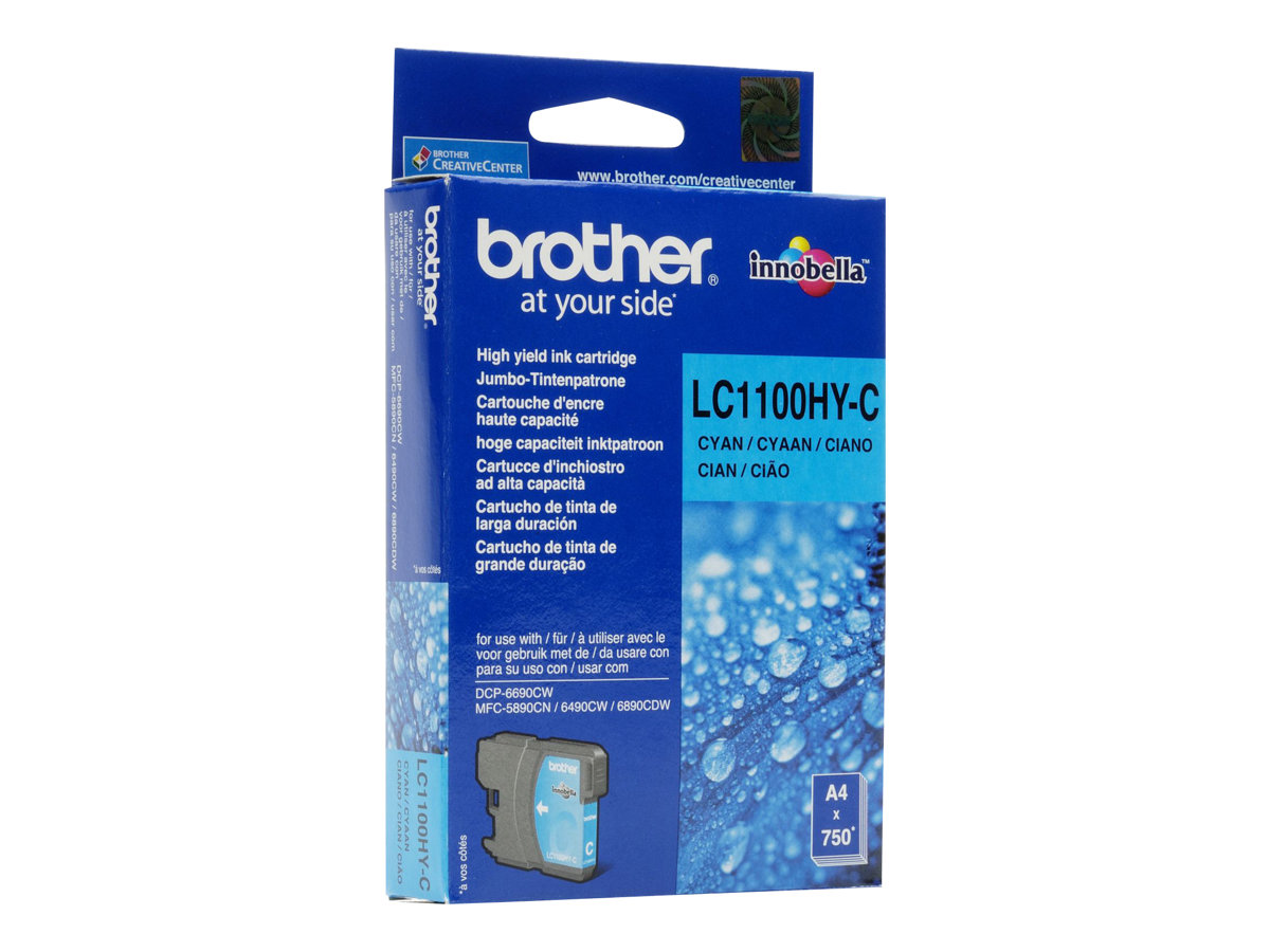 Brother LC1100HYC - Hohe Ergiebigkeit - Cyan - Original - Tintenpatrone - für Brother DCP-6690CW - MFC-5890CN - MFC-5895CW - MFC-6490CW - MFC-6890CDW; Justio MFC-5890CN