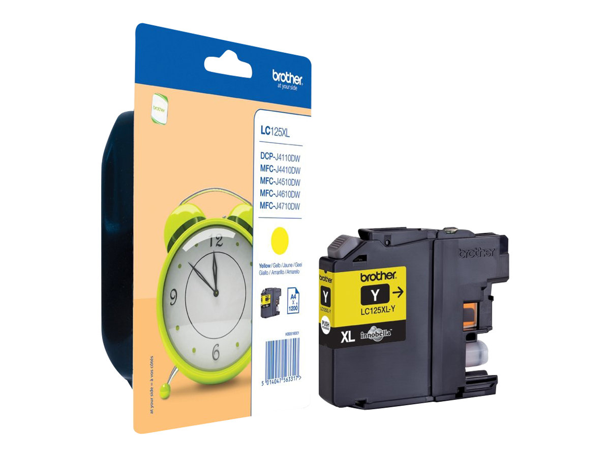 Brother LC125XLY - Sehr hohe Ergiebigkeit - Gelb - Original - Tintenpatrone - für Brother DCP-J4110 - MFC-J4410 - J4510 - J4610 - J4710 - J6520 - J6720 - J6920 Brother LC125XLY - Sehr hohe Ergiebigkeit - Gelb - Original - Tintenpatrone - für Brother DCP-J4110 - MFC-J4410 - J4510 - J4610 - J4710 - J6520 - J6720 - J6920
