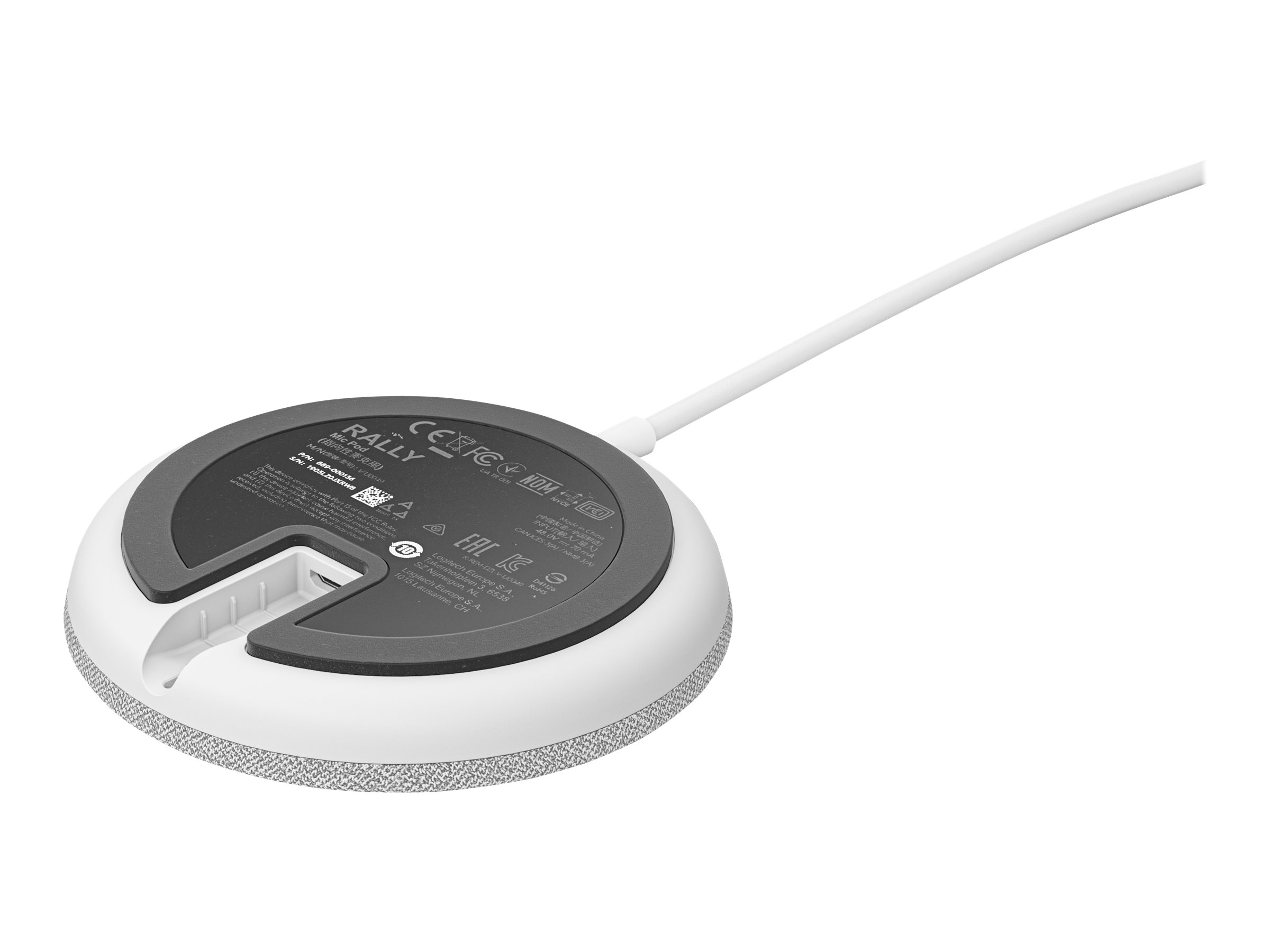 Rally Mic Pod - Mikrofon - weiß - Zoom Certified - Cisco Webex Certified - für Rally Bar - Plus; Room Solution Large