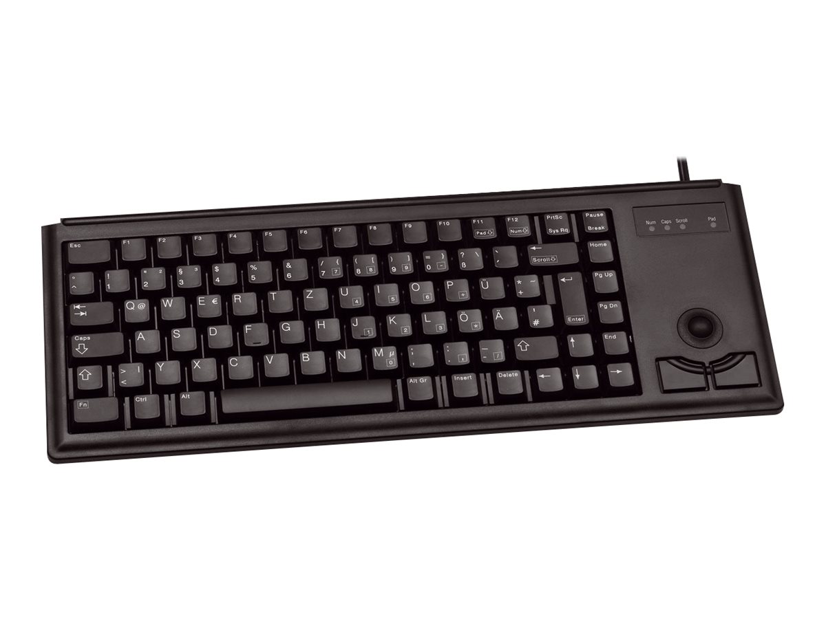 Tastatur USB schwarz mit Trackball - Deutsch - Schwarz