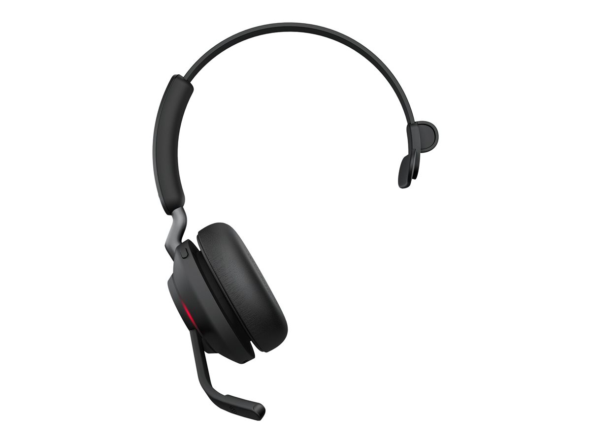 Jabra Evolve2 65 MS Mono Headset On-Ear konvertierbar - Bluetooth - kabellos - USB-C - Geräuschisolierung - Schwarz - Zertifiziert für Microsoft Teams