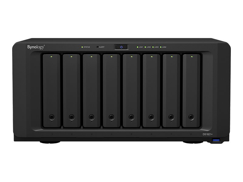 Synology Disk Station DS1821+ - NAS-Server - 8 Schächte - SATA 6Gb/s - RAID RAID 0 - 1 - 5 - 6 - 10 - JBOD - RAM 4 GB - Gigabit Ethernet - iSCSI Support Synology Disk Station DS1821+ - NAS-Server - 8 Schächte - SATA 6Gb/s - RAID RAID 0 - 1 - 5 - 6 - 10 - JBOD - RAM 4 GB - Gigabit Ethernet - iSCSI Support