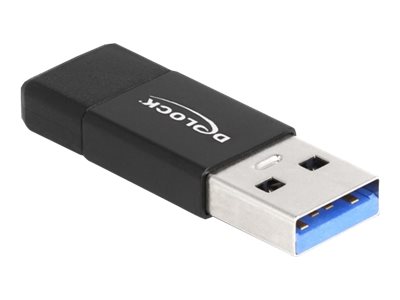 Delock USB-Adapter - USB Typ A (M) zu 24 pin USB-C (W) - USB 3.2 Gen 2 - 5 V - 3 A - Schwarz