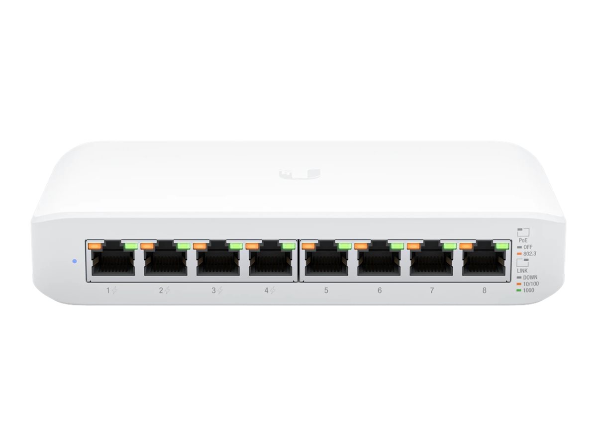 UbiQuiti UniFi Switch Lite USW-Lite-8-POE Switch managed 8 x 10/100/1000 (4 PoE+) - Desktop - wandmontierbar - PoE+ (52 W)