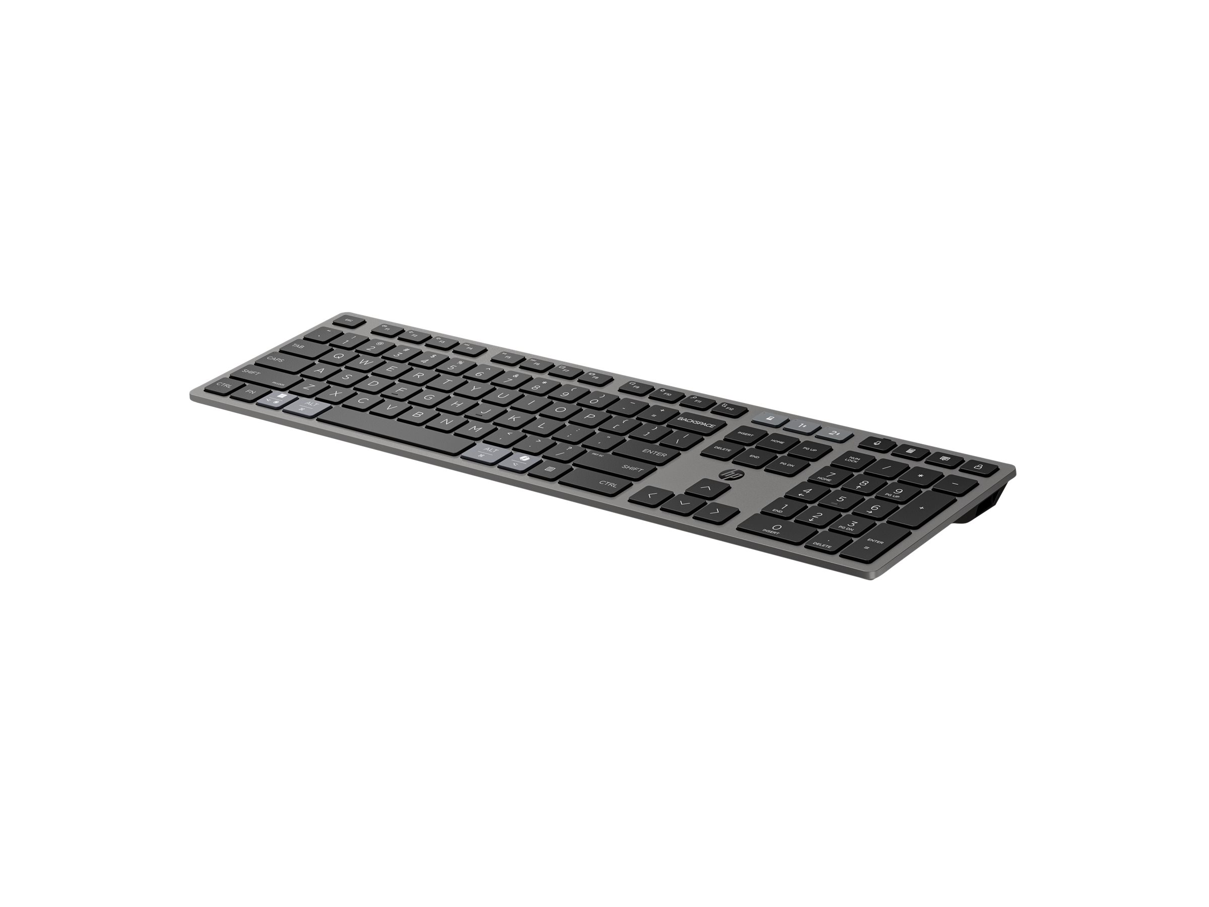 HP 725 - Tastatur-und-Maus-Set - multifunktional, - full size - kabellos - 2.4 GHz - Bluetooth - Deutsch - Nachtfall Schwarz - Smart Buy