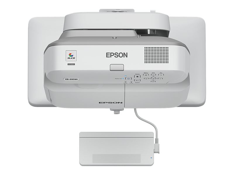 Epson EB-695Wi, 3500 ANSI Lumen, 3LCD, WXGA - 3500 lm (Farbe) - WXGA (1280 x 800) - 16:10 - 720p - LAN - Grau - weiß