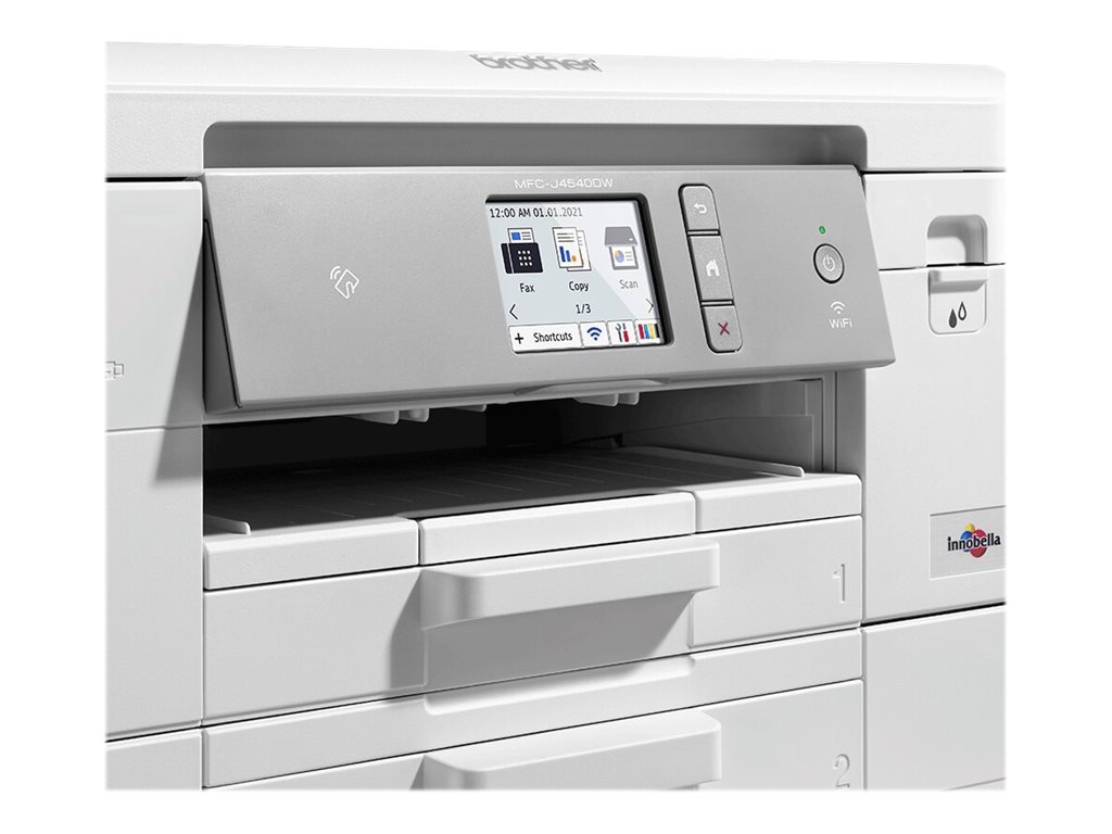 Brother MFC-J4540DW - Multifunktionsdrucker - Farbe - Tintenstrahl - A4 (210 x 297 mm) - (Original) - A4/Legal (Medien) - bis zu 13 Seiten/Min. (Kopieren) - bis zu 20 Seiten/Min. (Drucken) - 150 Blatt - 14.4 Kbps - USB 2.0 - LAN - Wi-Fi(n) - NFC Brother MFC-J4540DW - Multifunktionsdrucker - Farbe - Tintenstrahl - A4 (210 x 297 mm) - (Original) - A4/Legal (Medien) - bis zu 13 Seiten/Min. (Kopieren) - bis zu 20 Seiten/Min. (Drucken) - 150 Blatt - 14.4 Kbps - USB 2.0 - LAN - Wi-Fi(n) - NFC