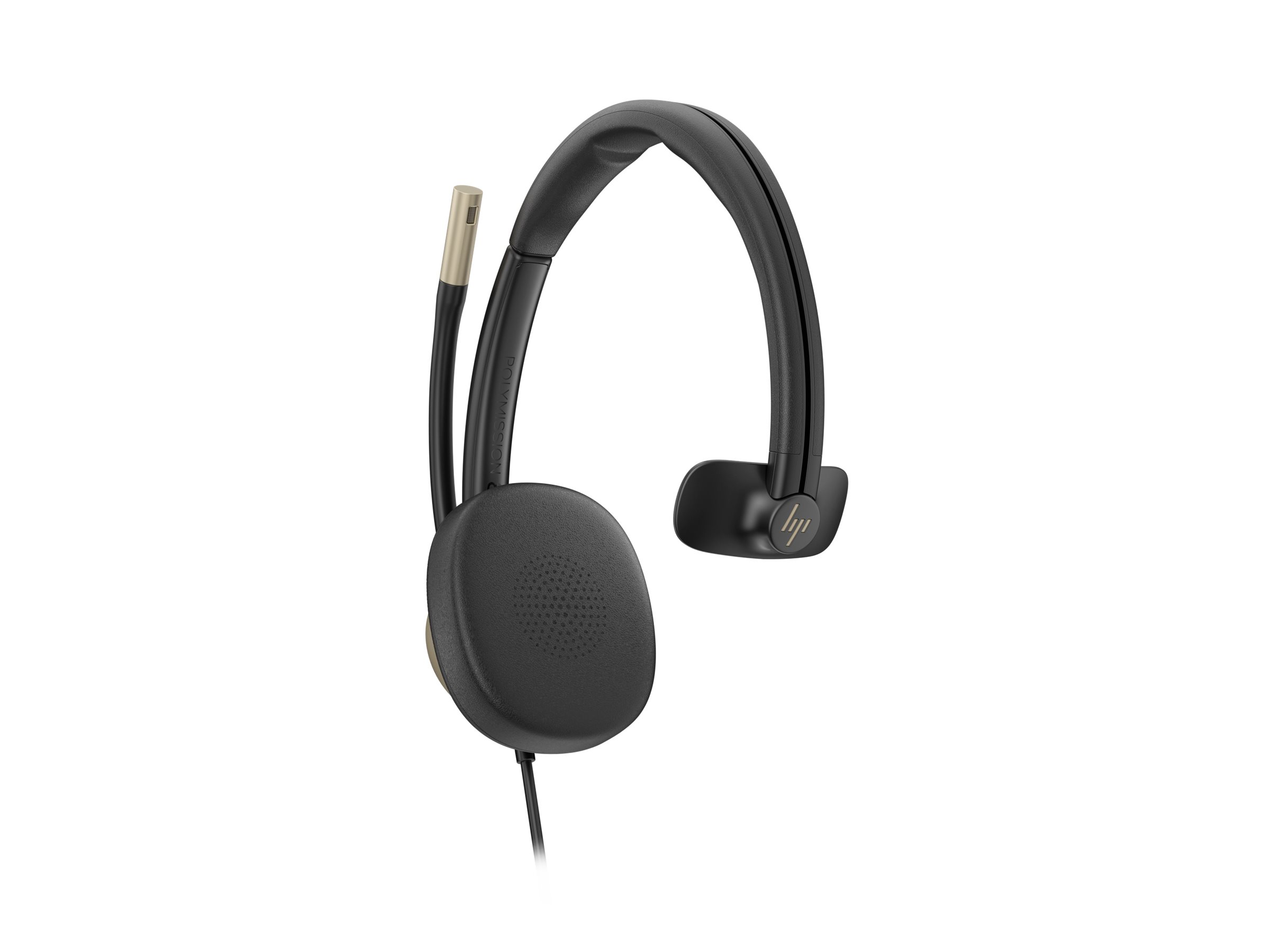 HP Poly Mission 815 - Mission 800 Series - Headset - On-Ear - kabelgebunden - aktive Rauschunterdrückung - USB-A - USB-C - Schwarz - Zertifiziert für Microsoft Teams Open Office - Google Meet-zertifiziert - Zoom-zertifiziert