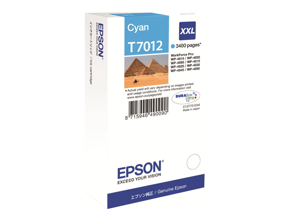 Tintenpatrone C13T70124010 XXL cyan - Blisterverpackung - Tintenpatrone - für WorkForce Pro WP-4015 DN - WP-4095 DN - WP-4515 DN - WP-4525 DNF - WP-4595 DNF Tintenpatrone C13T70124010 XXL cyan - Blisterverpackung - Tintenpatrone - für WorkForce Pro WP-4015 DN - WP-4095 DN - WP-4515 DN - WP-4525 DNF - WP-4595 DNF